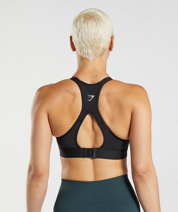 Staniki Sportowe Damskie Gymshark Cut Out Back High Support Czarne | PL 2846XYU